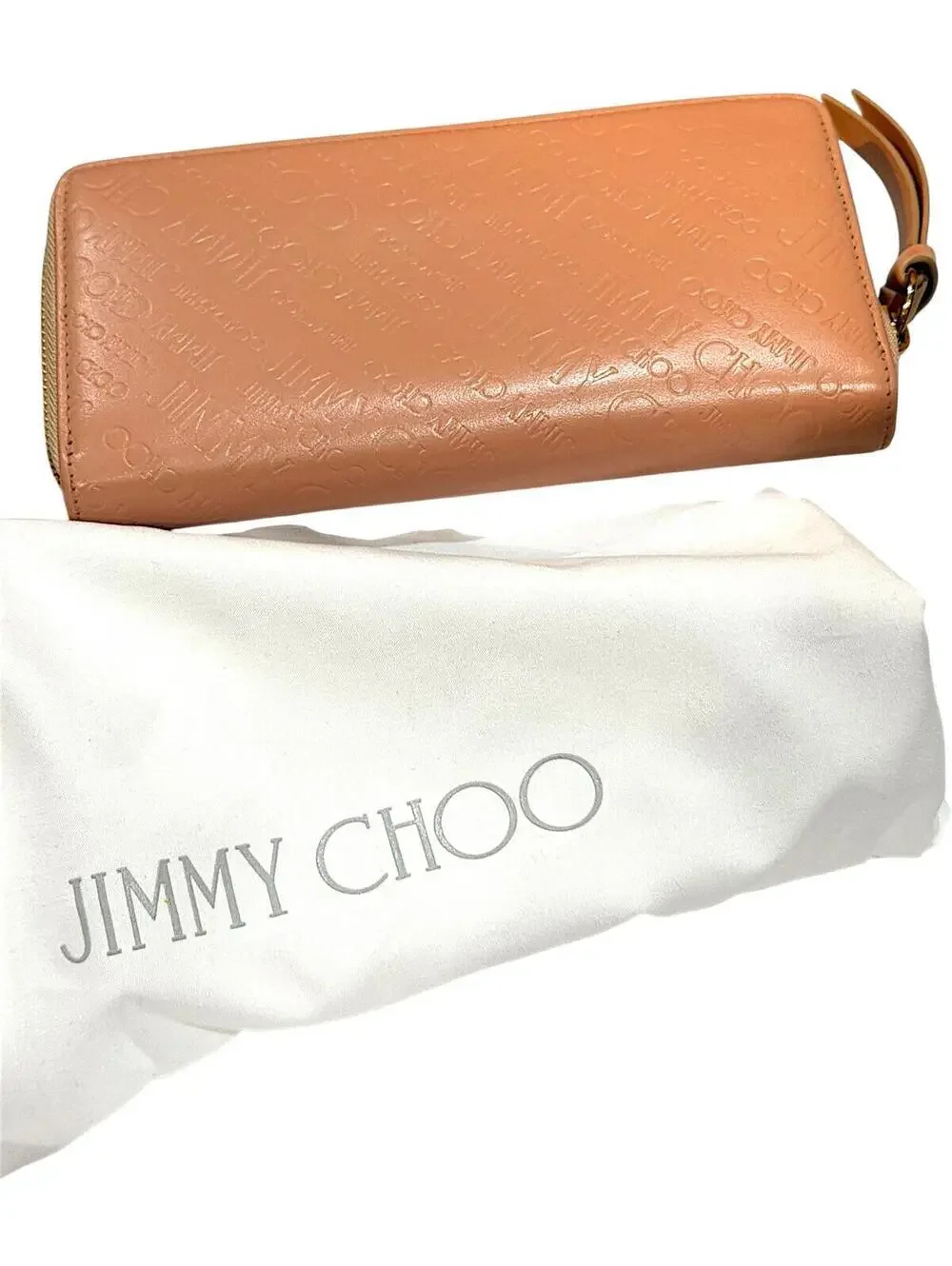 Jimmy Choo Pink Embossed Leather Zip-Around Wallet Full Inclusion - Picture 2 of 14